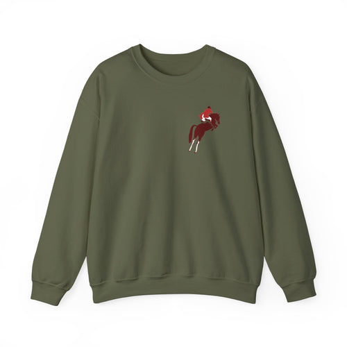 Women's Fox Hunt Fleece in Military Green on White background.